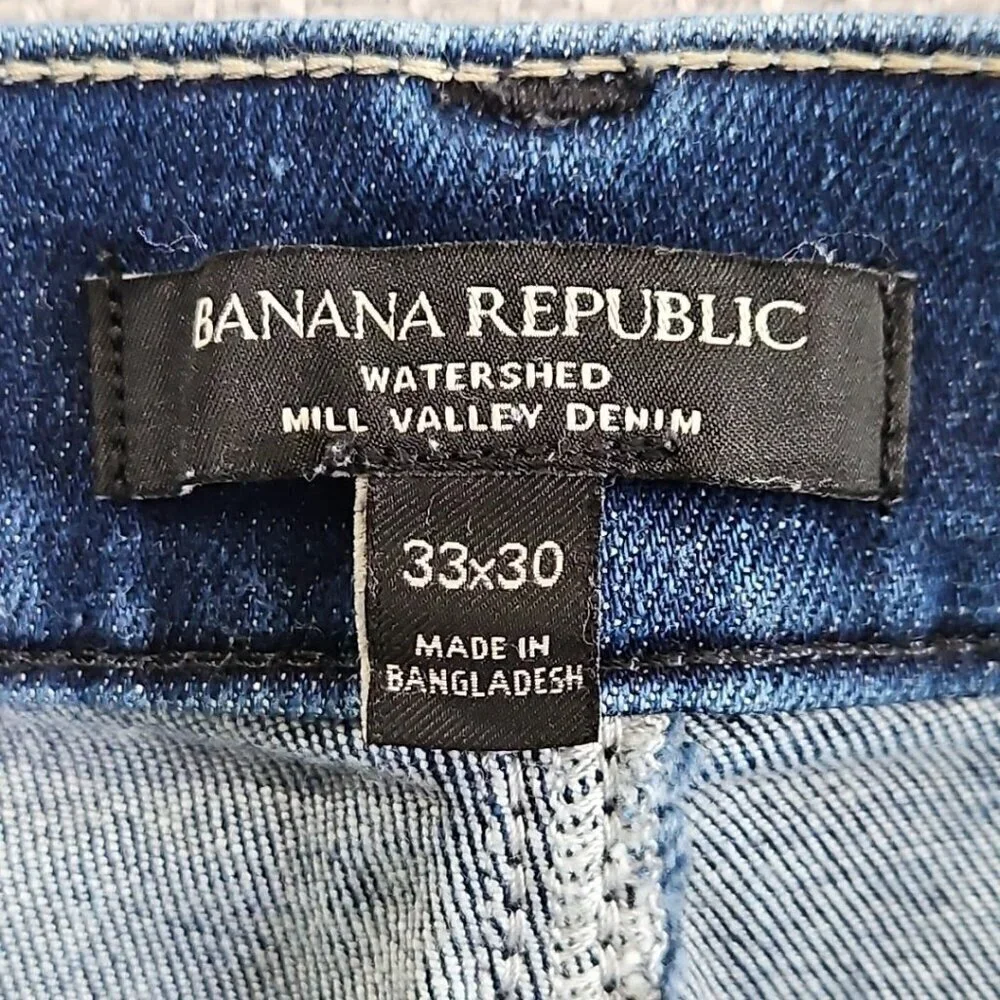 Banana Republic Watershed Mill Valley Denim Jeans Men's 33x30 Slim‎ Fit Blue EUC